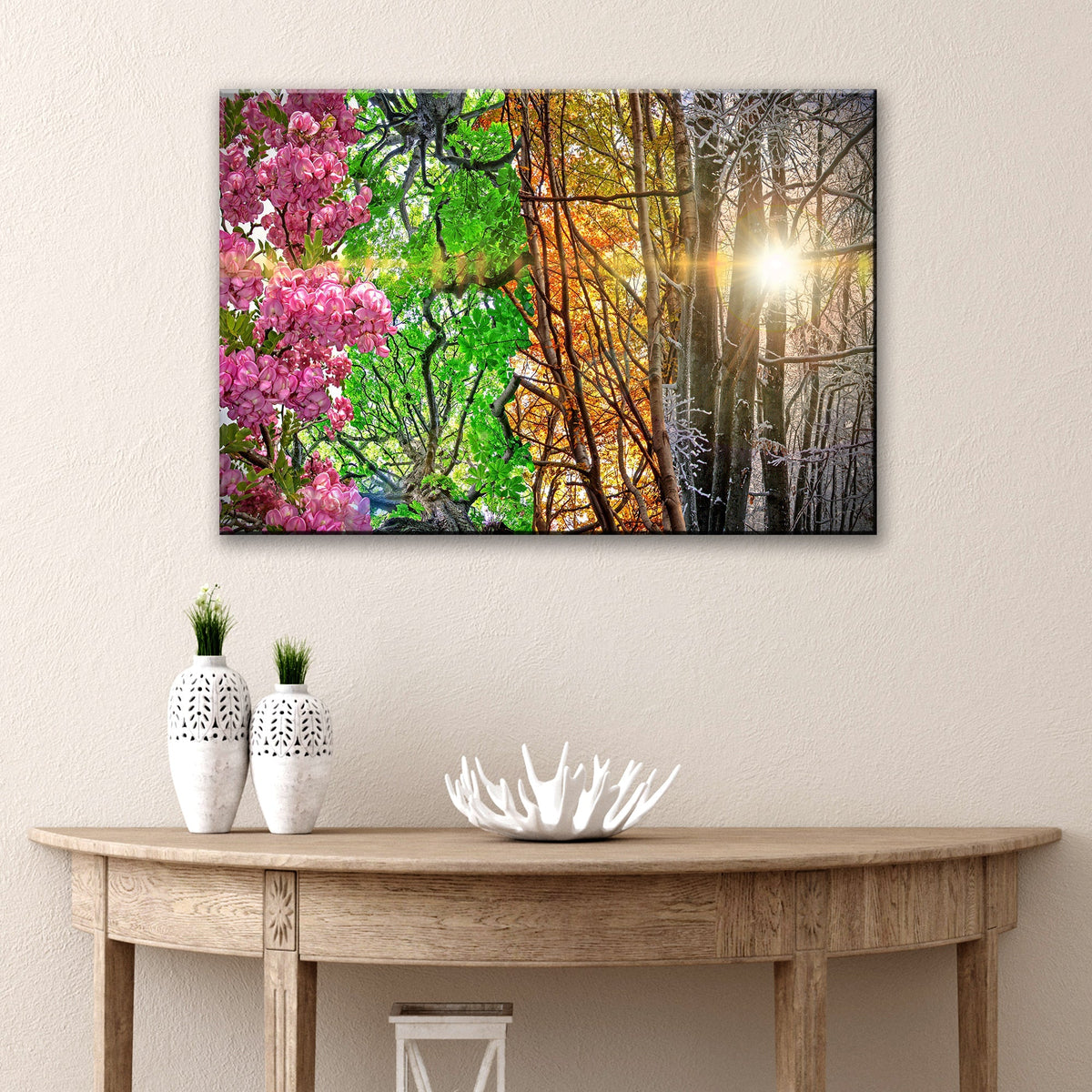 Trees Four Seasons Canvas Wall Art