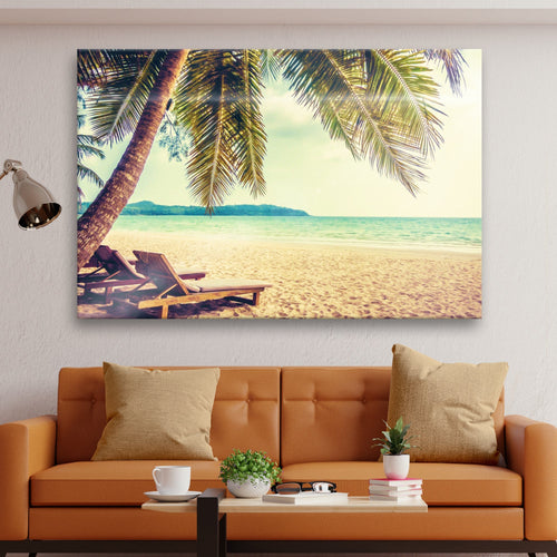 Tropical Beach Sunrise Canvas Wall Art