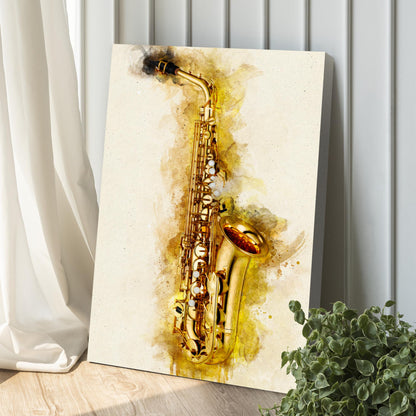 Clarinet Watercolor Canvas Wall Art