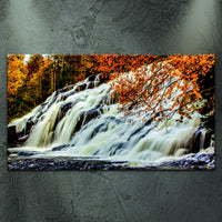 Waterfalls In Autumn Canvas Wall Art
