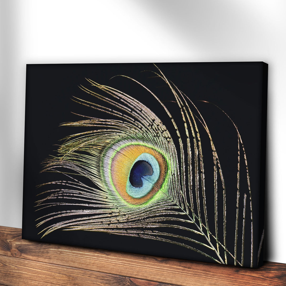 Decor Elements Feather Peacock Canvas Wall Art