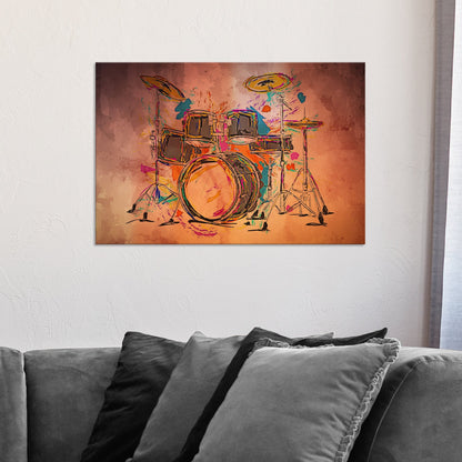 Drums Abstract Canvas Wall Art
