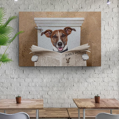 Dog Reading The Newspaper Canvas Wall Art II