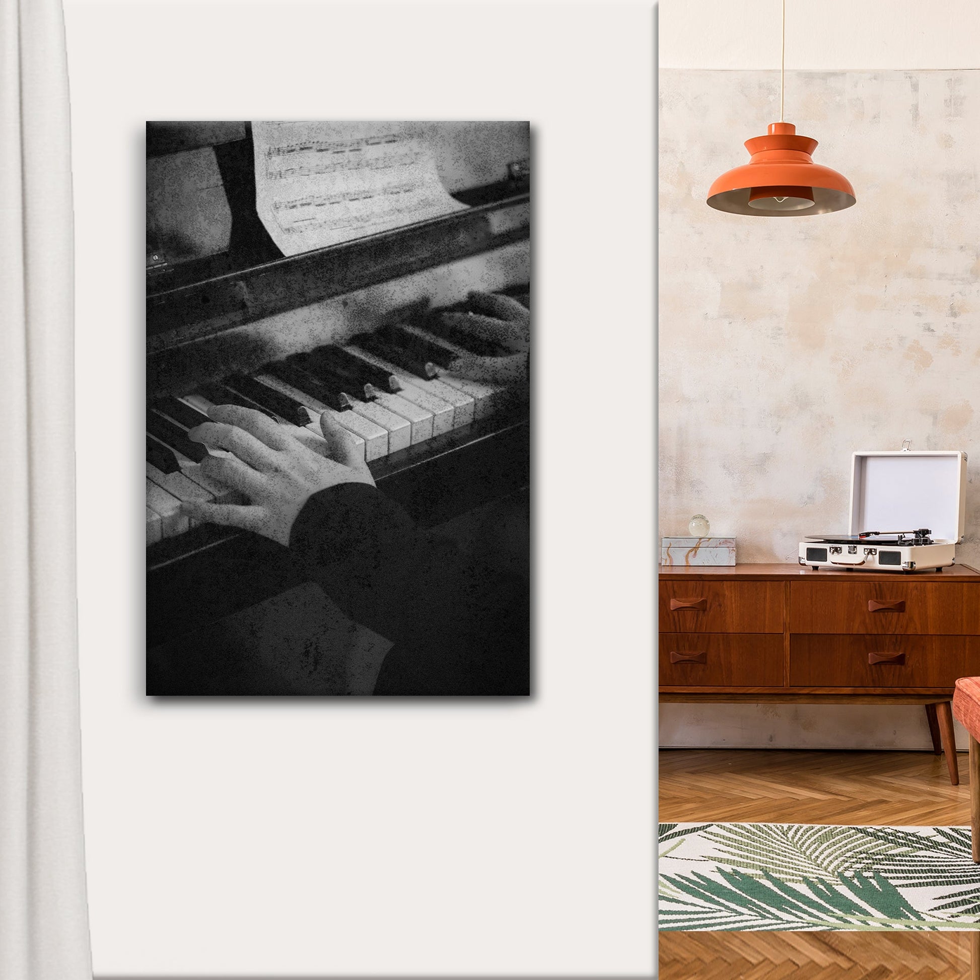 Piano Grunge Canvas Wall Art