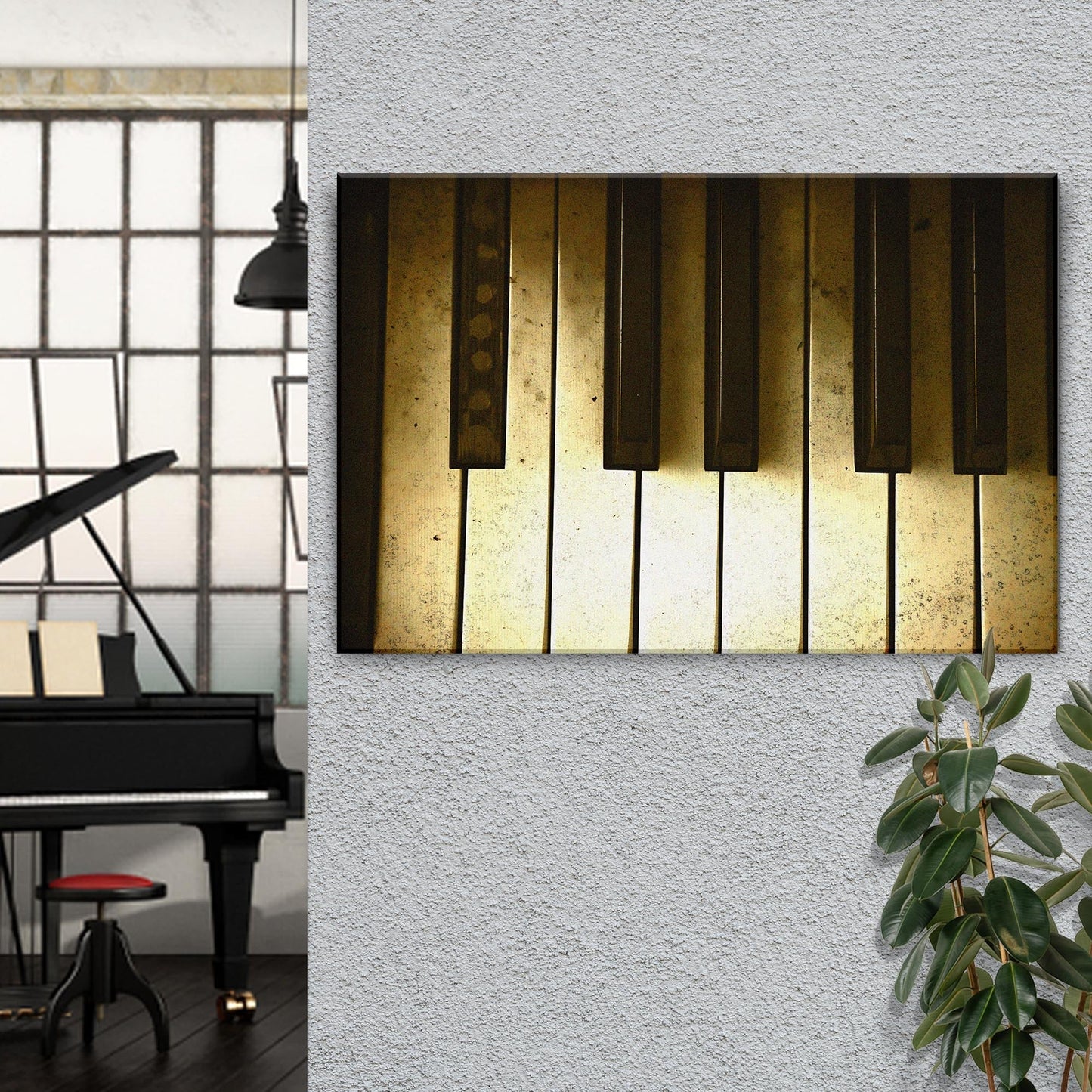 Keyboard Grunge Canvas Wall Art