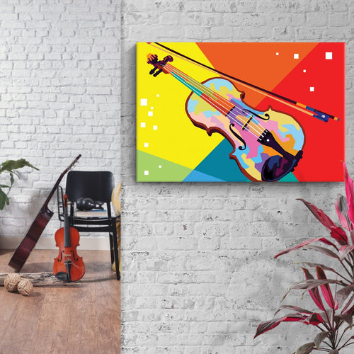 Violin Abstract Canvas Wall Art