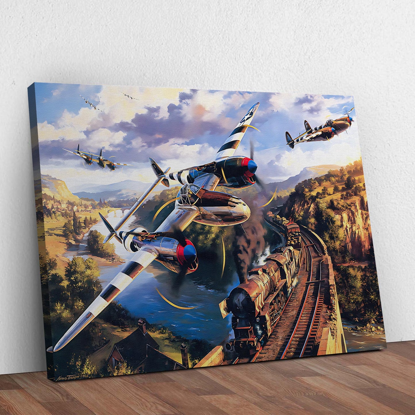 Fighter Plane Lockheed P-38 Lightning Canvas Wall Art