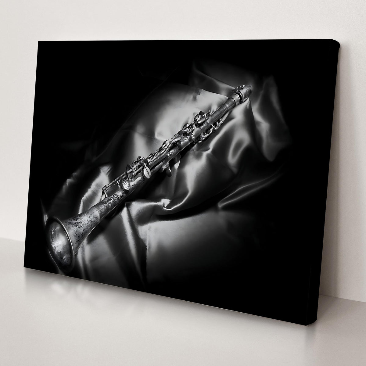Clarinet Monochrome Canvas Wall Art