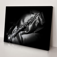 Clarinet Monochrome Canvas Wall Art