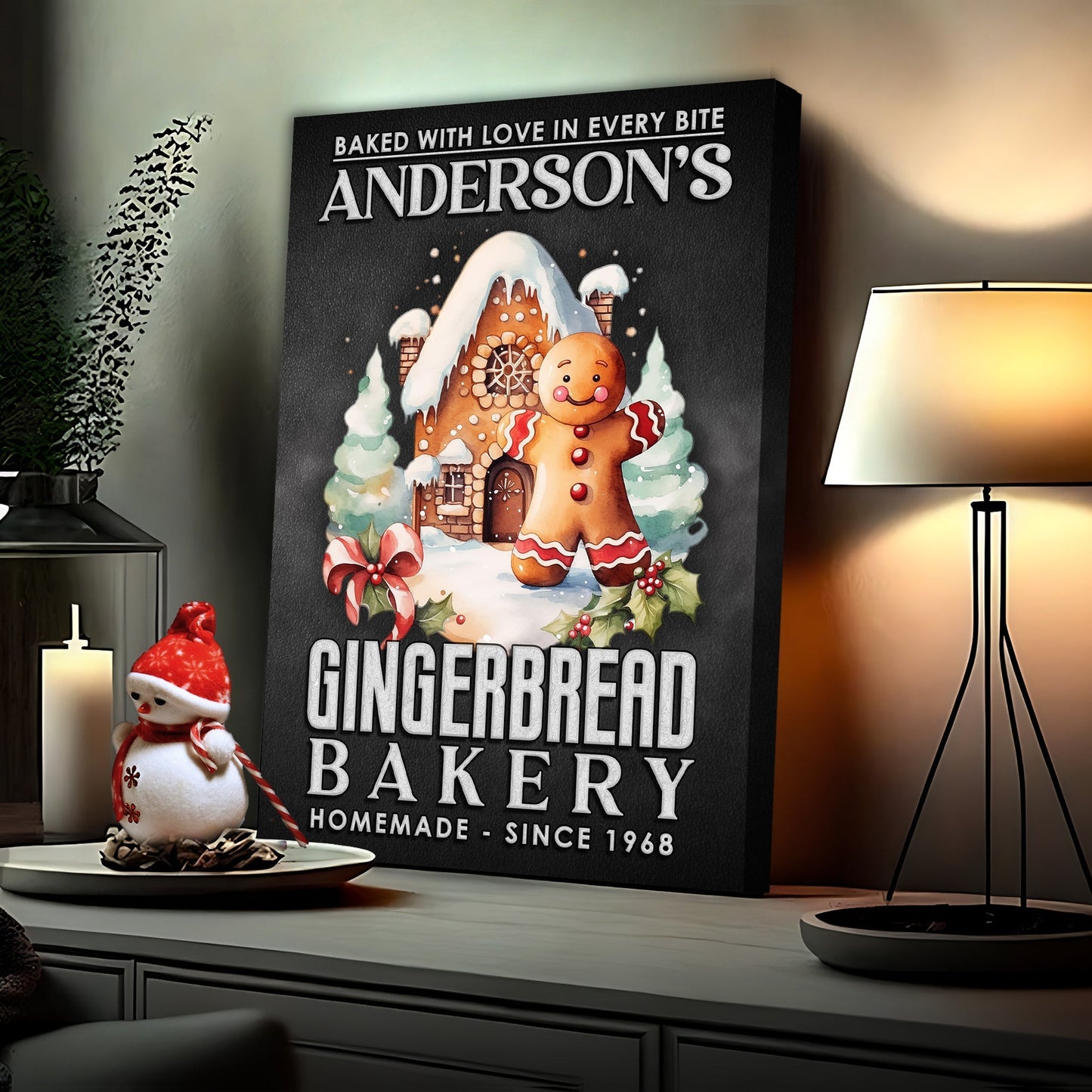 Baked With Love In Every Bite Gingerbread Bakery Sign