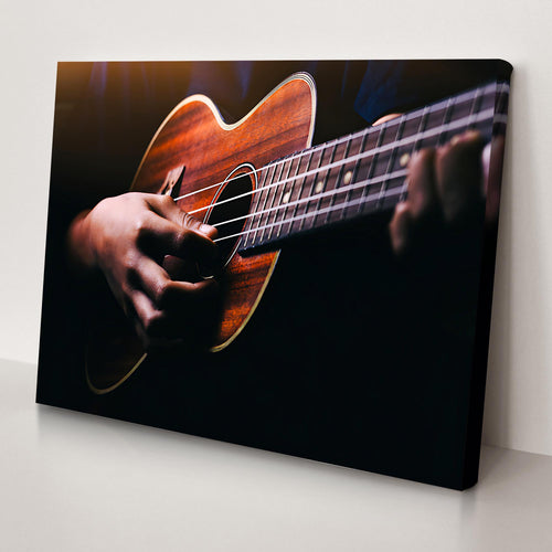 Ukulele Playing Canvas Wall Art