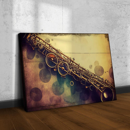 Clarinet Retro Canvas Wall Art