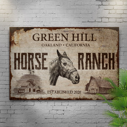 Family Horse Ranch Sign II