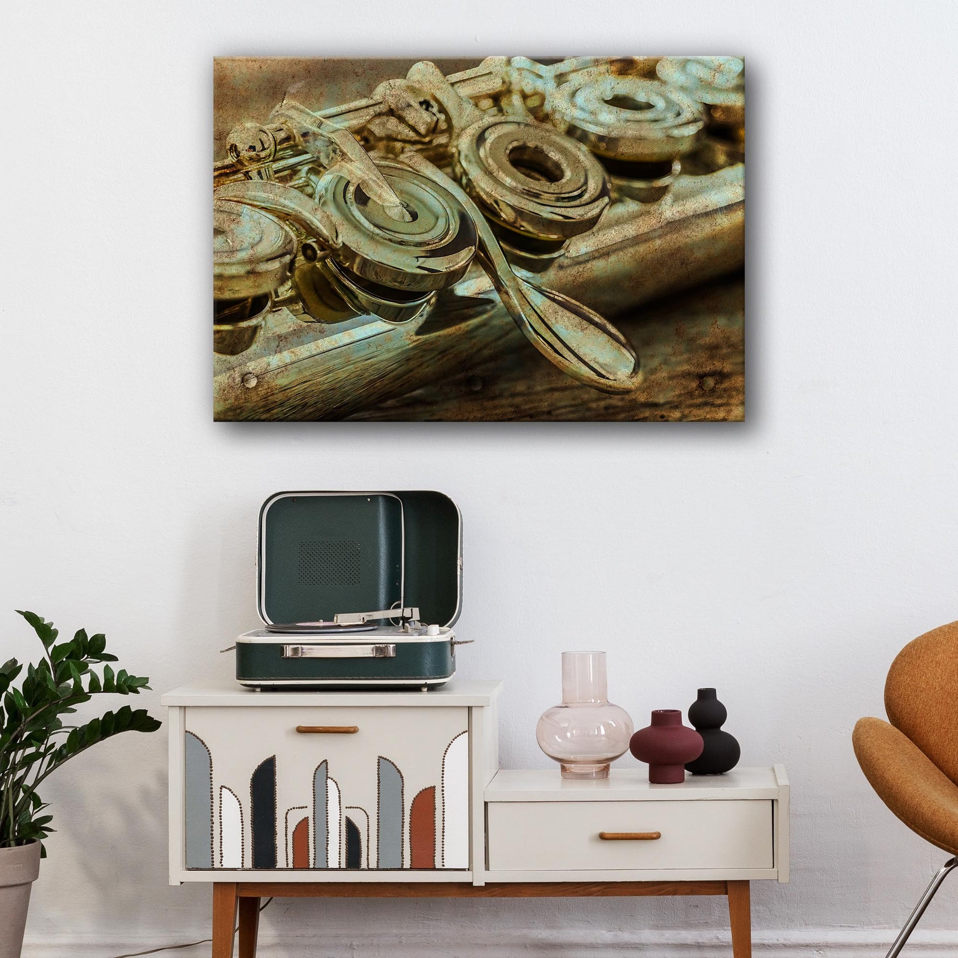Flute Rustic Canvas Wall Art