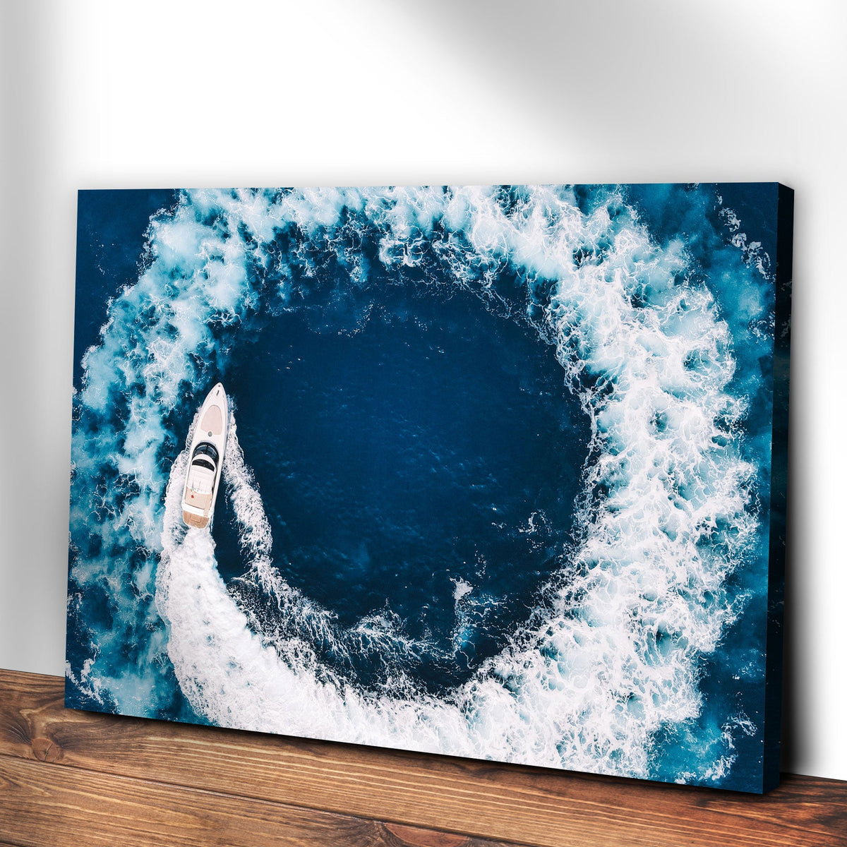 Boat Yacht In The Ocean Canvas Wall Art