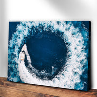 Boat Yacht In The Ocean Canvas Wall Art