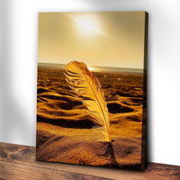 Decor Elements Feather Gold Canvas Wall Art