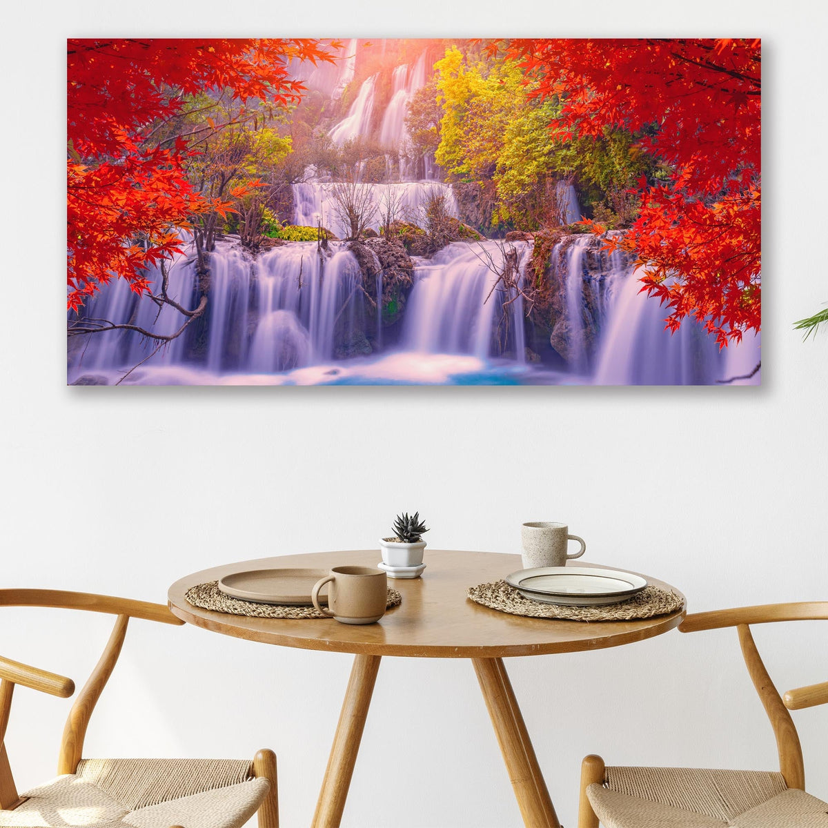Autumn Waterfalls Canvas Wall Art