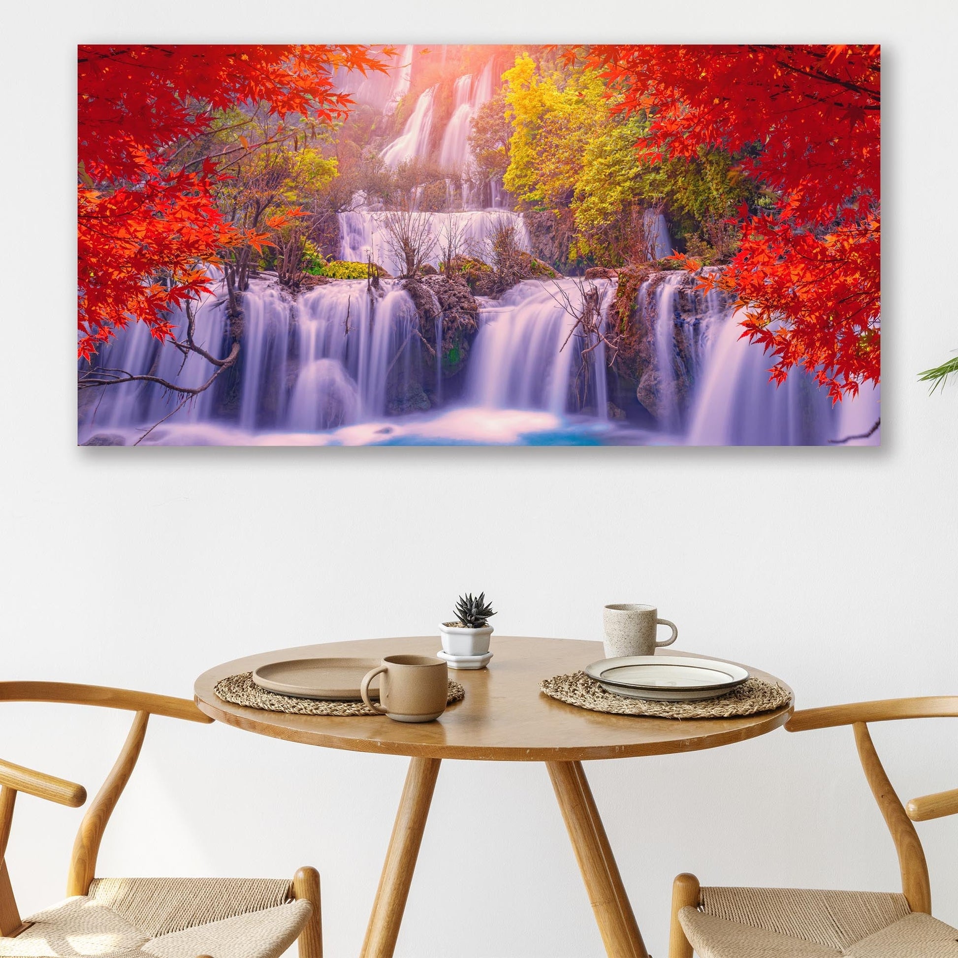 Autumn Waterfalls Canvas Wall Art