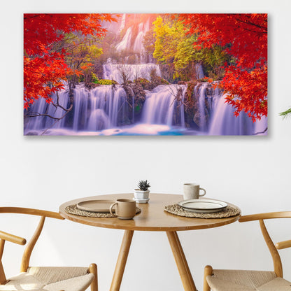 Autumn Waterfalls Canvas Wall Art