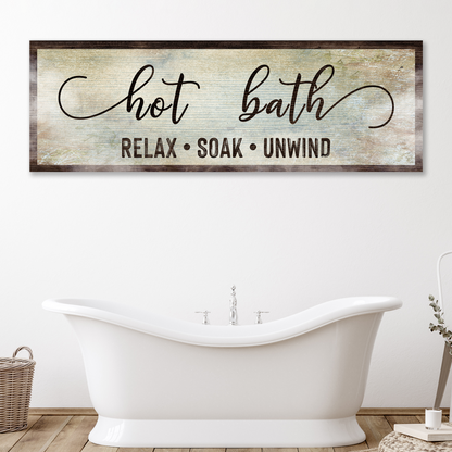 Hot Bath Sign - Style 1 - canvas