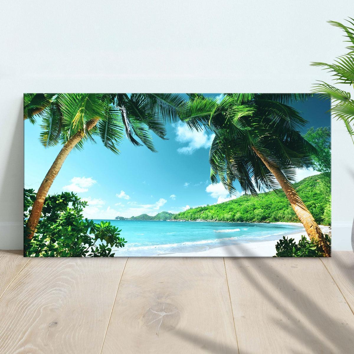 Coconut Trees And Tropical Beach Canvas Wall Art ()