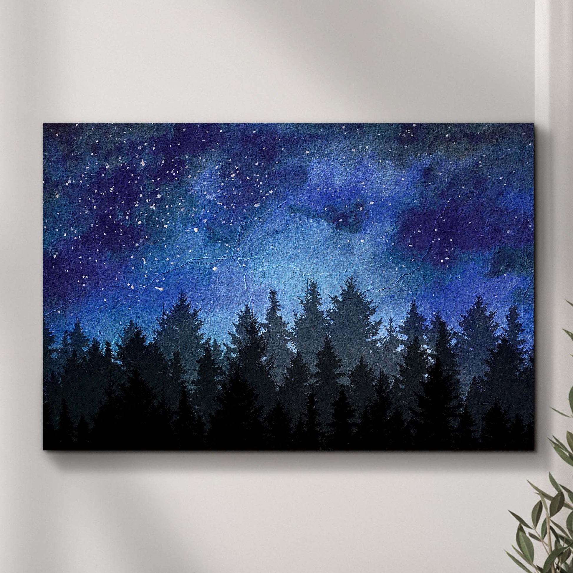 Galaxy Sky Forest Canvas Wall Art