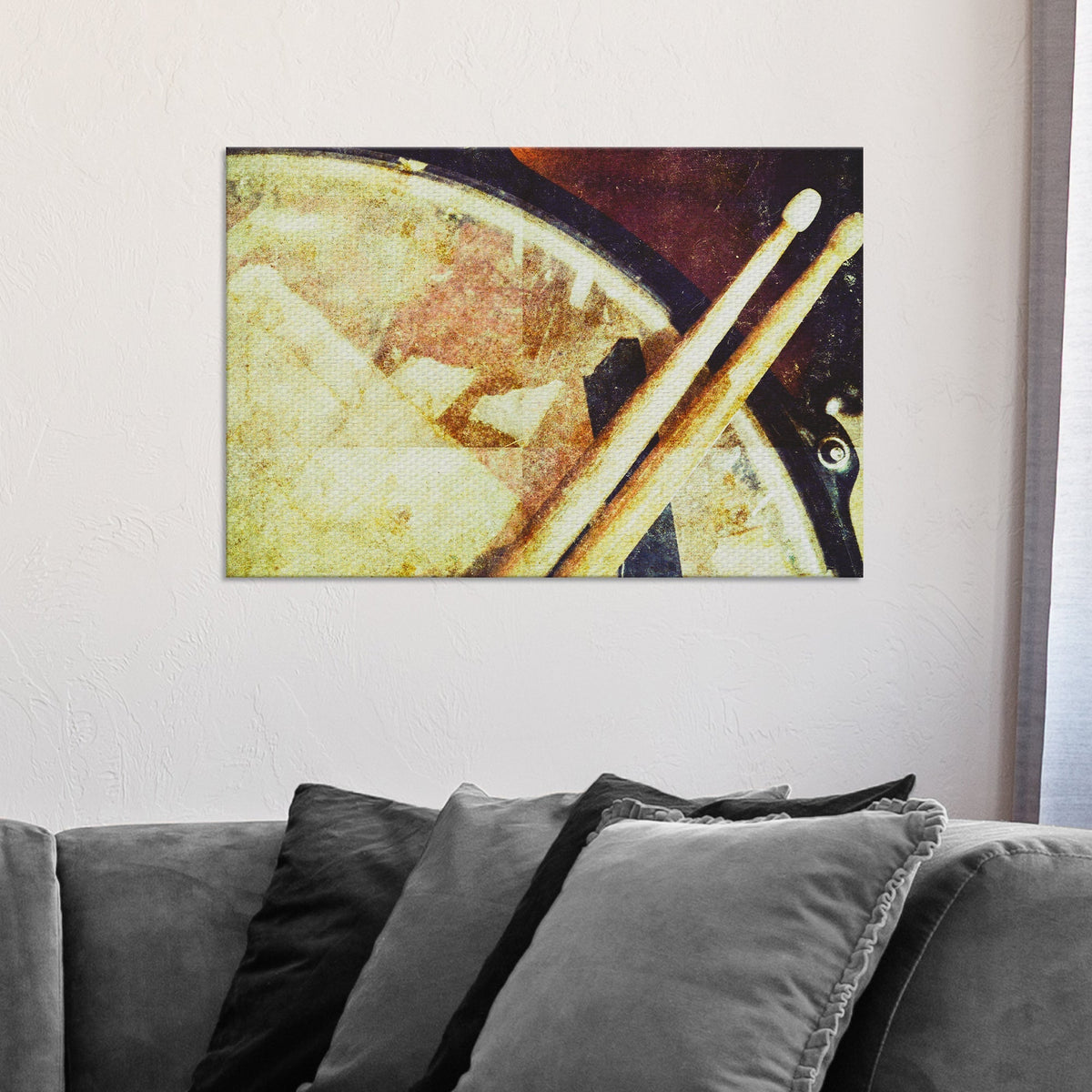 Drums Grunge Canvas Wall Art