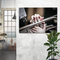 Trombone Playing Canvas Wall Art