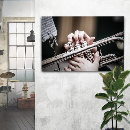 Trombone Playing Canvas Wall Art
