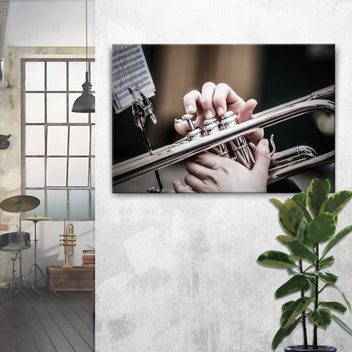 Trombone Playing Canvas Wall Art