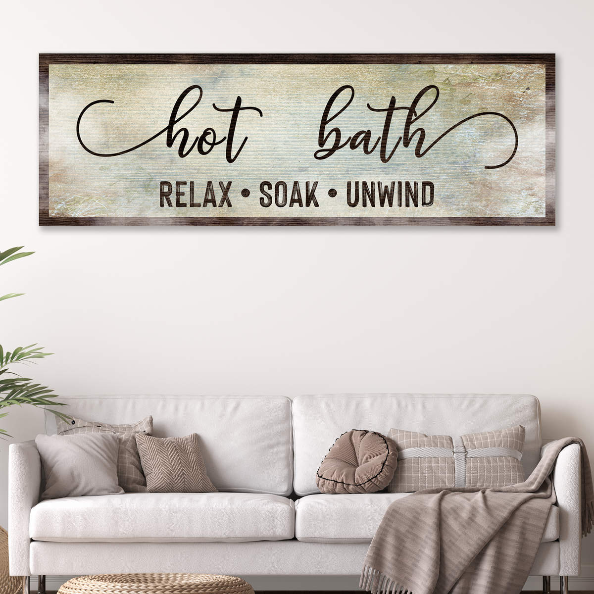 Hot Bath Sign - canvas