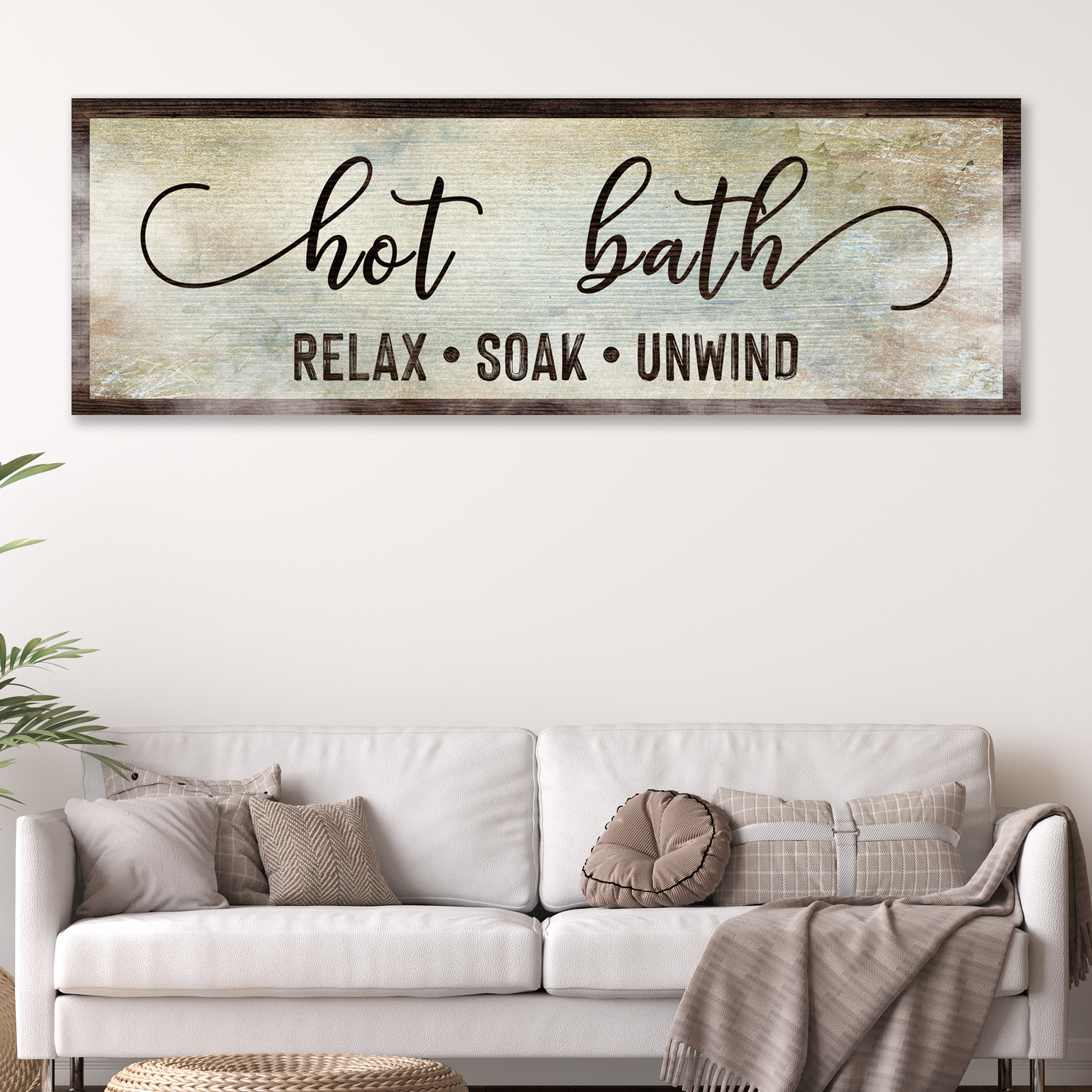 Hot Bath Sign - canvas