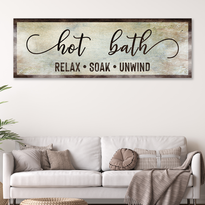 Hot Bath Sign - canvas