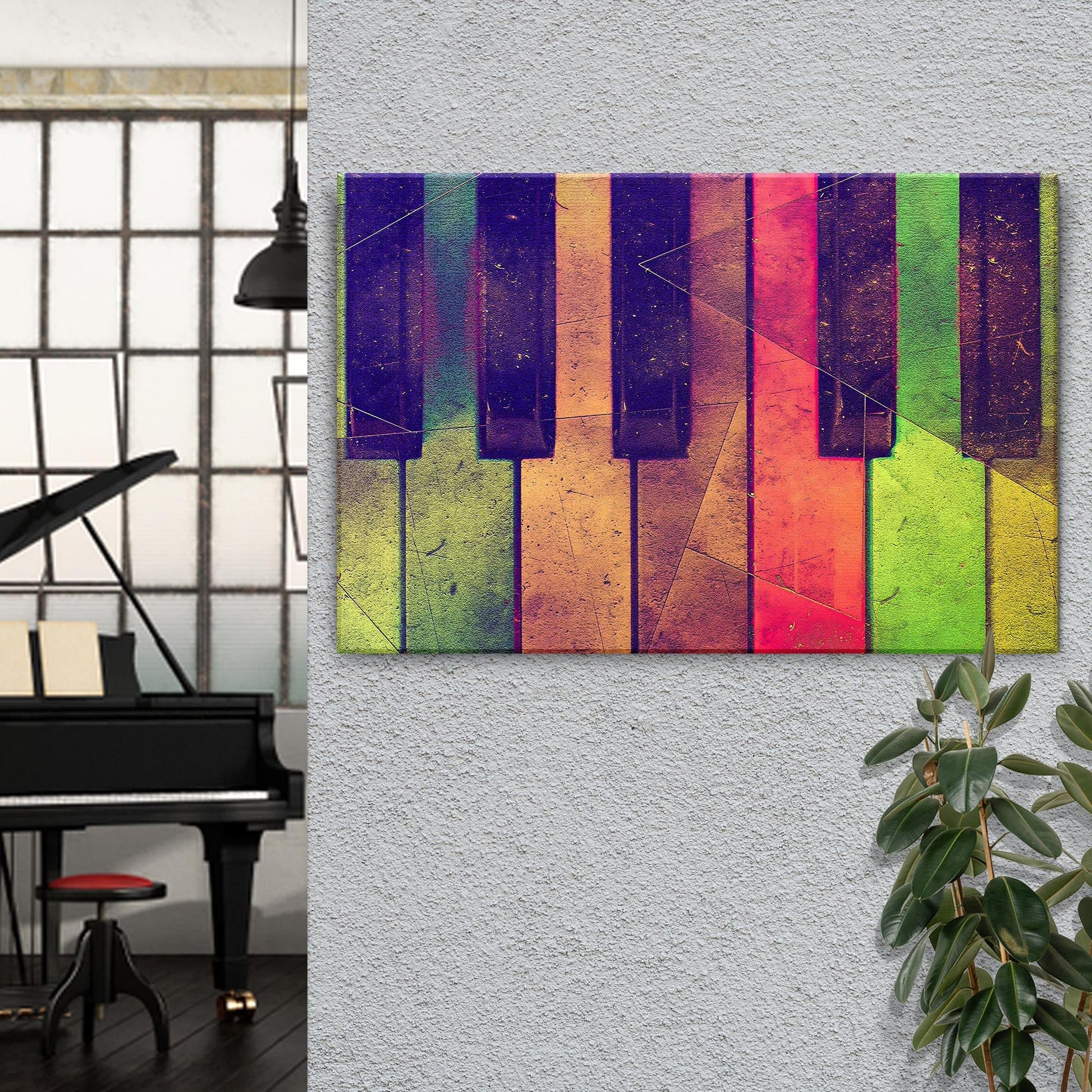 Keyboard Retro Canvas Wall Art