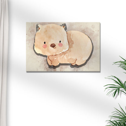 Animals Forest Wombat Watercolor Canvas Wall Art