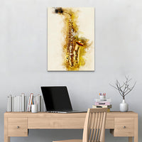 Clarinet Watercolor Canvas Wall Art