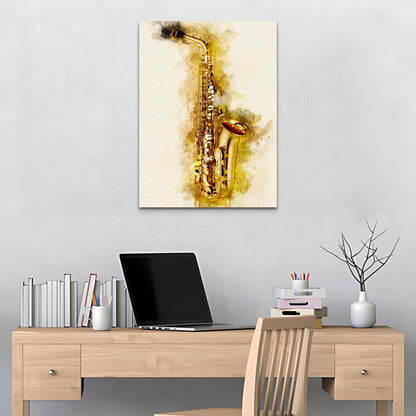 Clarinet Watercolor Canvas Wall Art