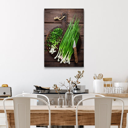 Plant Herb Chopped Chives Canvas Wall Art