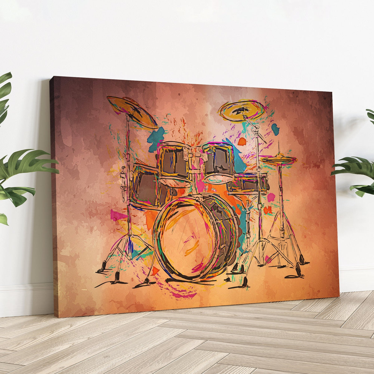 Drums Abstract Canvas Wall Art