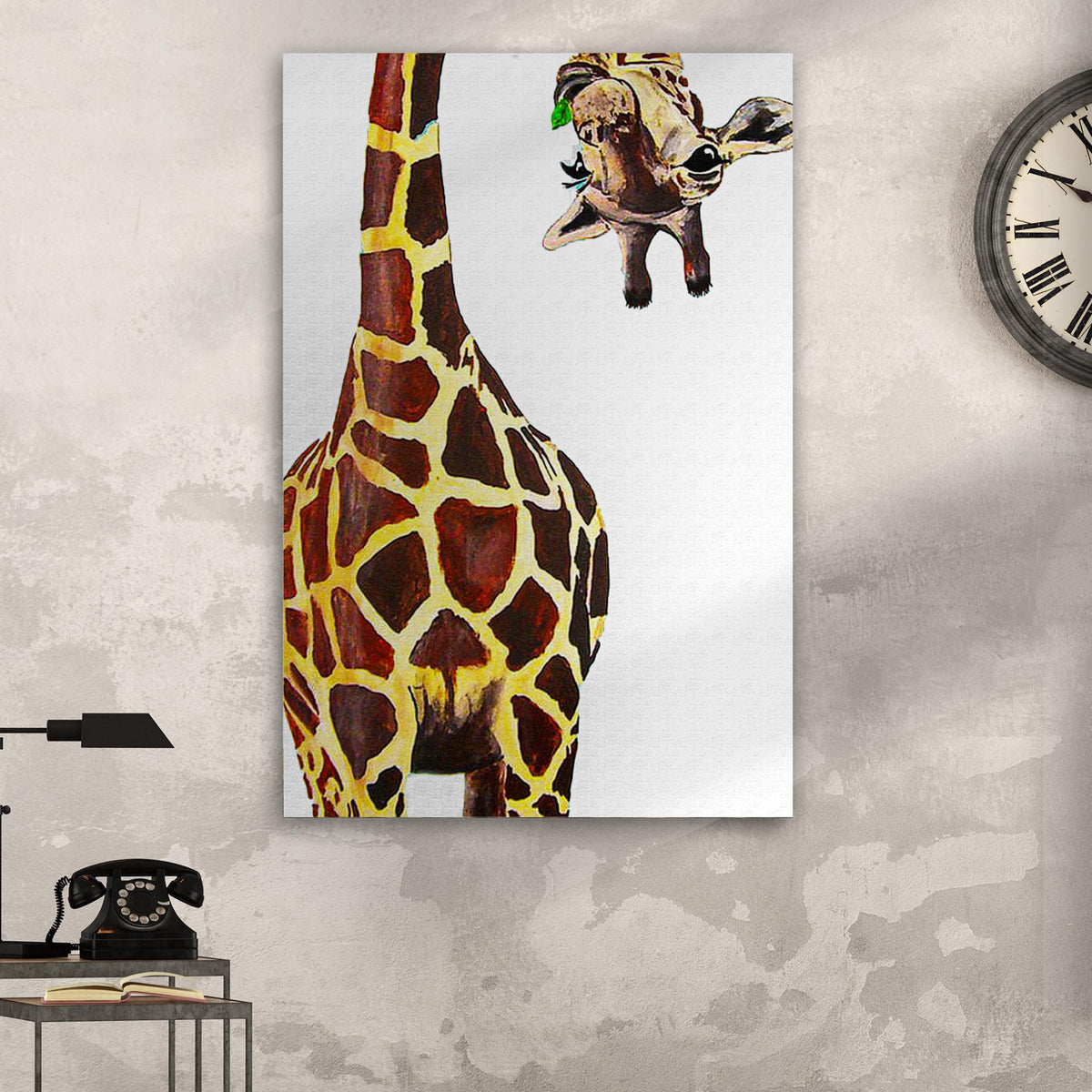Cute Giraffe Portrait Canvas Wall Art