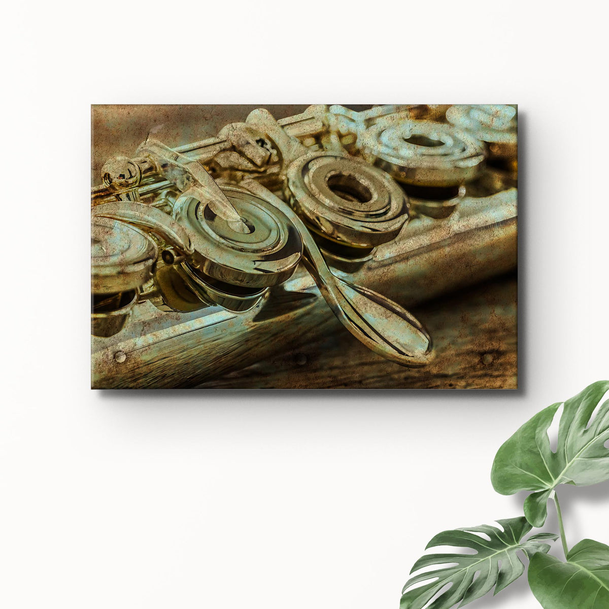 Flute Rustic Canvas Wall Art
