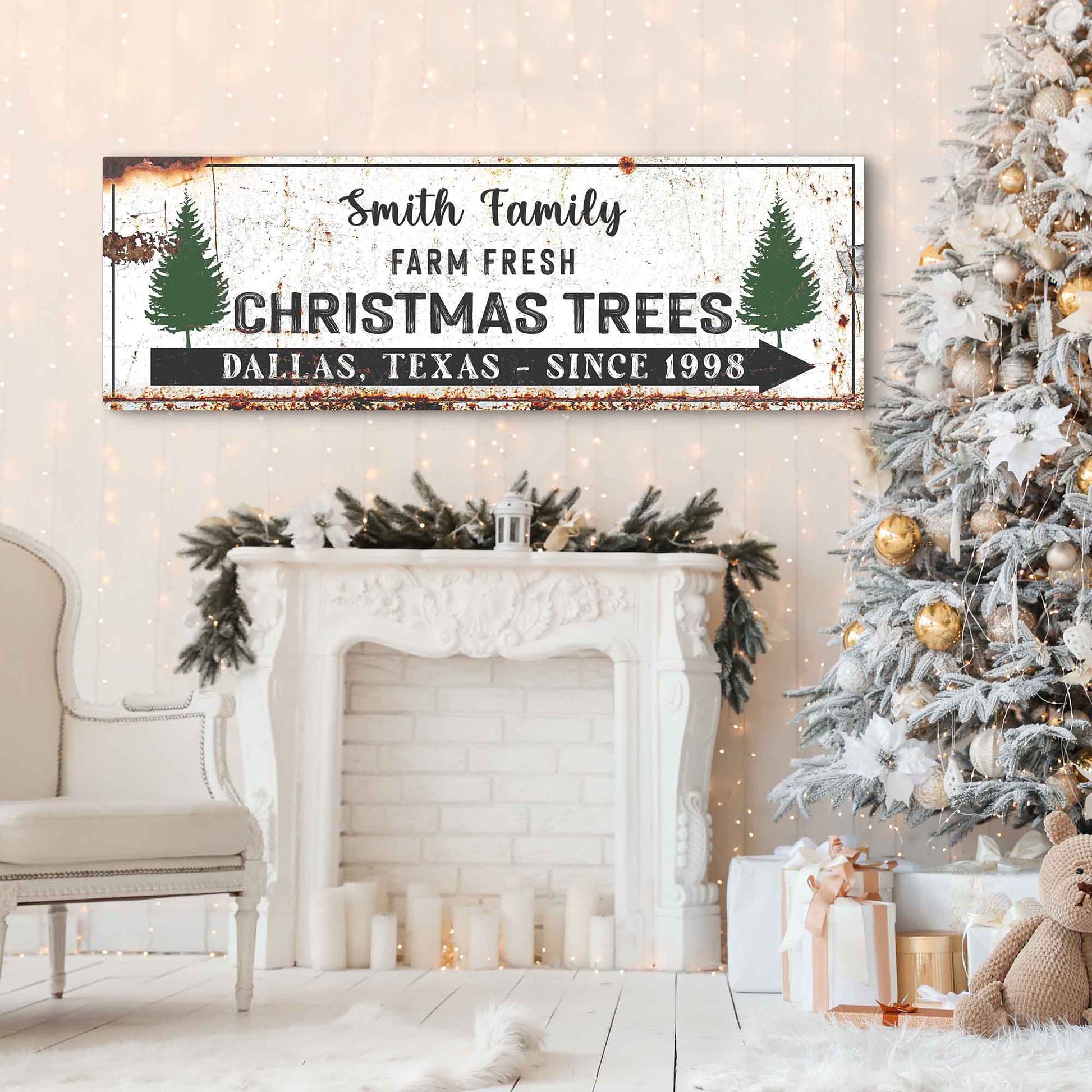 Family Christmas Trees Sign