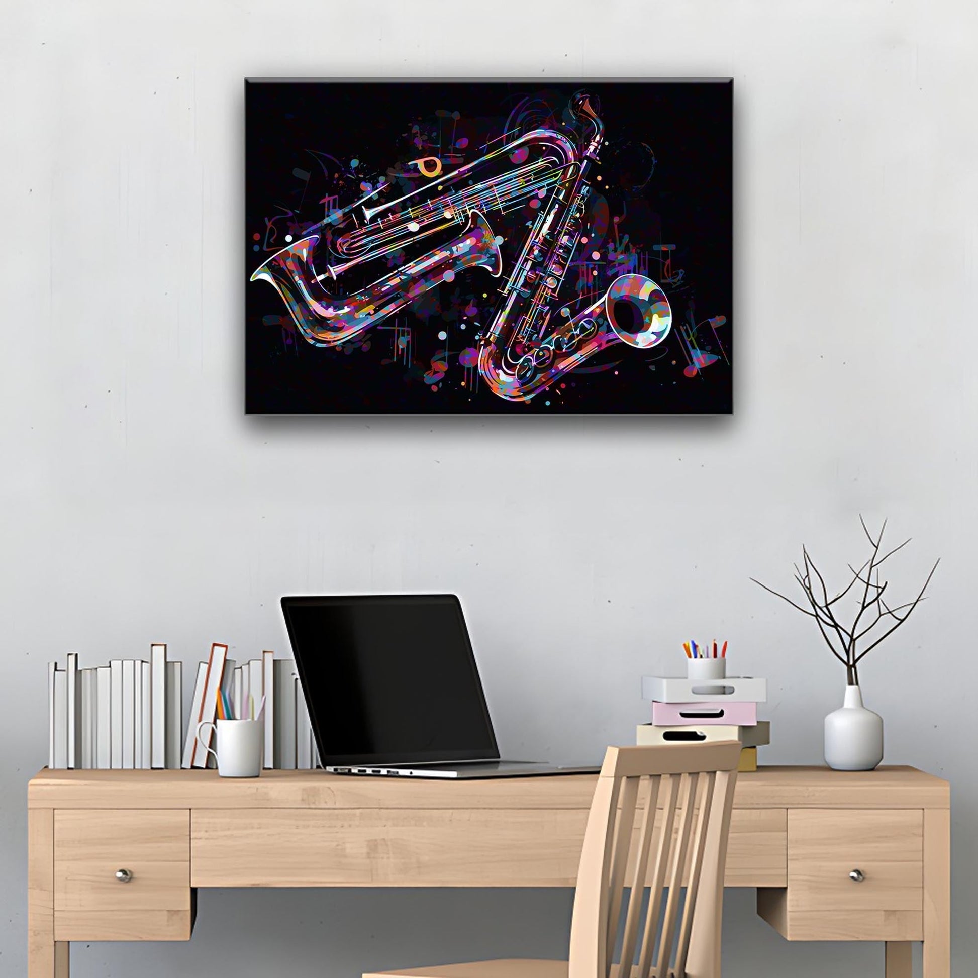 Clarinet Abstract Canvas Wall Art
