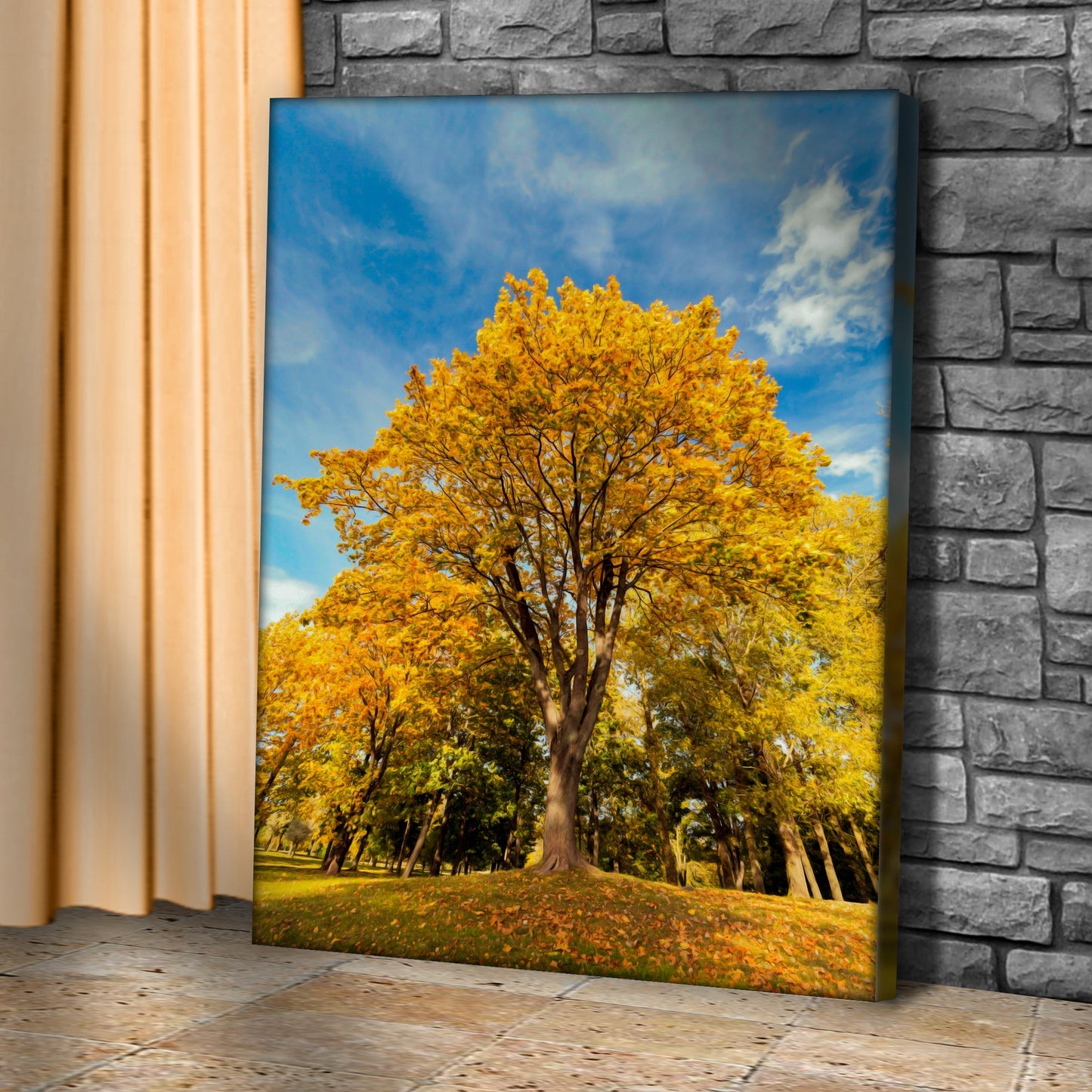 Yellow Maple Tree Canvas Wall Art