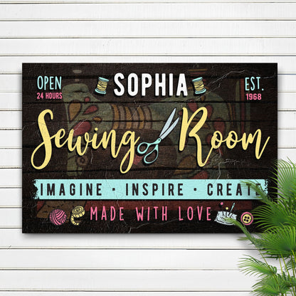 Imagine Inspire Create Sewing Room Sign