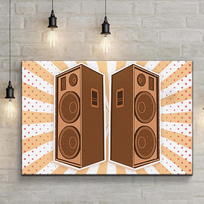 Music Equipment Speakers Retro Canvas Wall Art