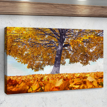 Maple Tree During Autumn Canvas Wall Art