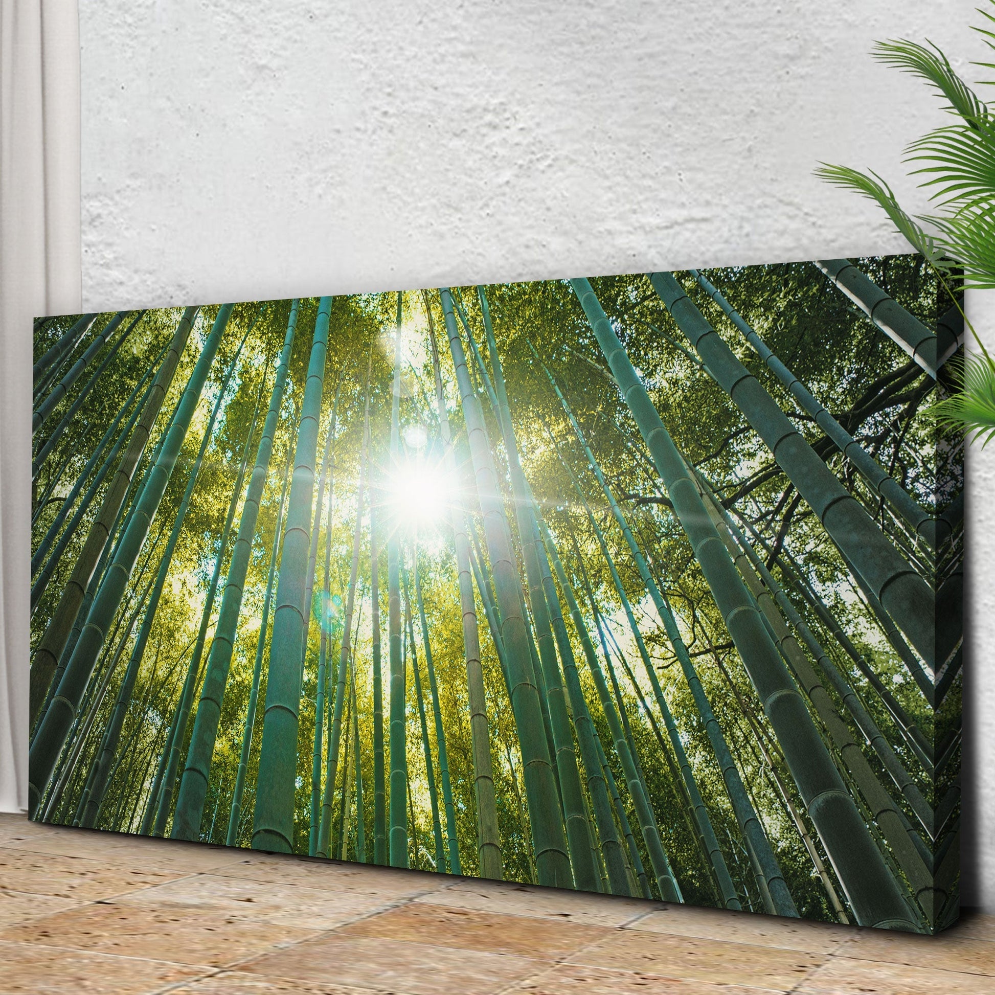 Looking Up Through A Bamboo Forest Canvas Wall Art