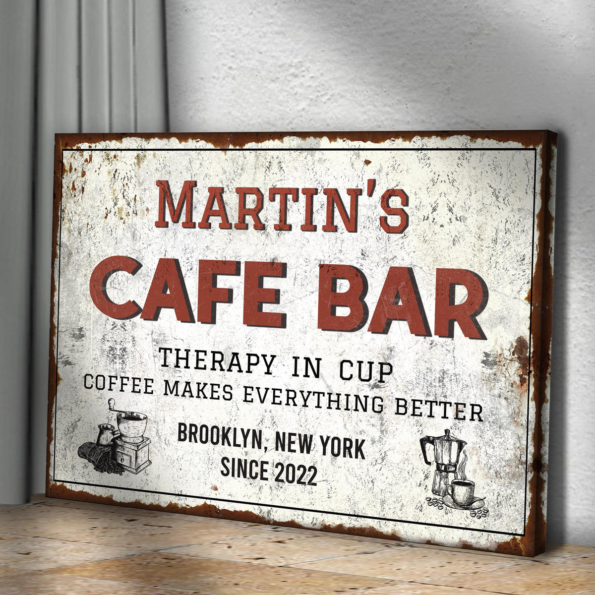 Cafe Bar Sign - canvas